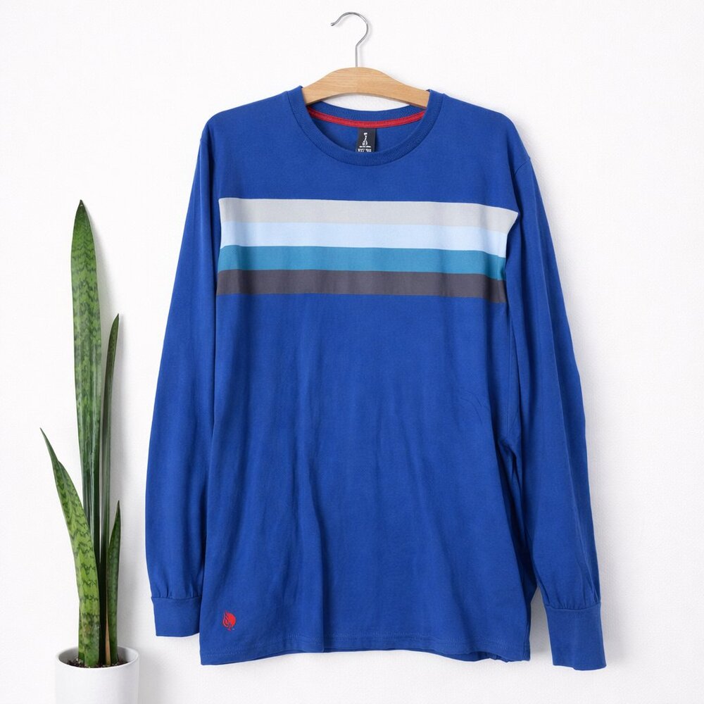 US POLO ASSN | Royal Blue Striped Long Sleeve Tee – Men’s XL